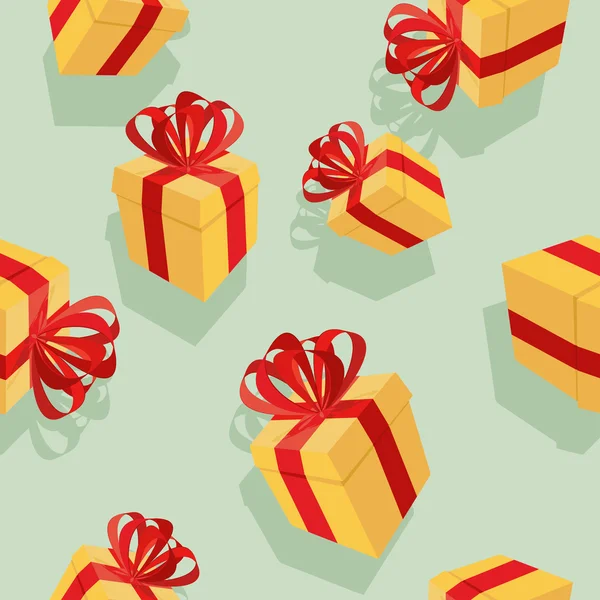 Cajas de regalo Patrón sin costuras. Fondo para vacaciones: cumpleaños — Vector de stock