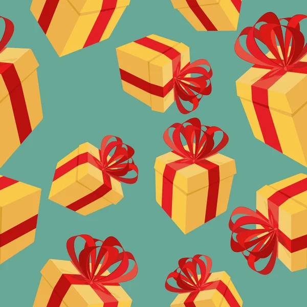 Cajas de regalo Patrón sin costuras. Fondo para vacaciones: cumpleaños — Vector de stock