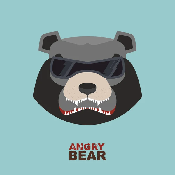 Kafa ayı. Kızgın ayı logo hokey amblemi — Stok Vektör
