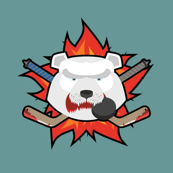 Logo de hockey sobre osos. Ilustración vectorial — Archivo Imágenes Vectoriales