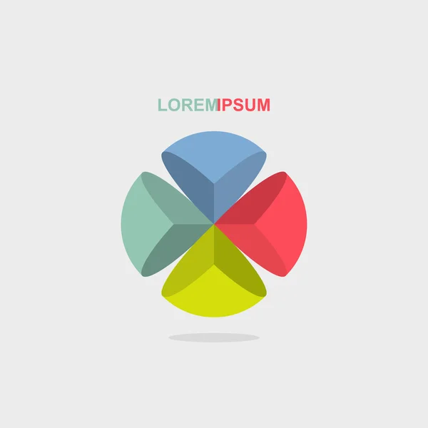 Logo sphere color segment. Vector illustration — Stock Vector