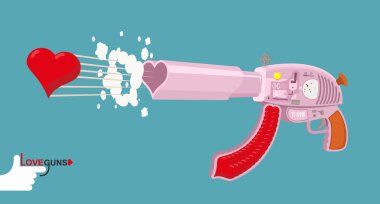 Love gun. Arms Cupids. Vector illustration clipart