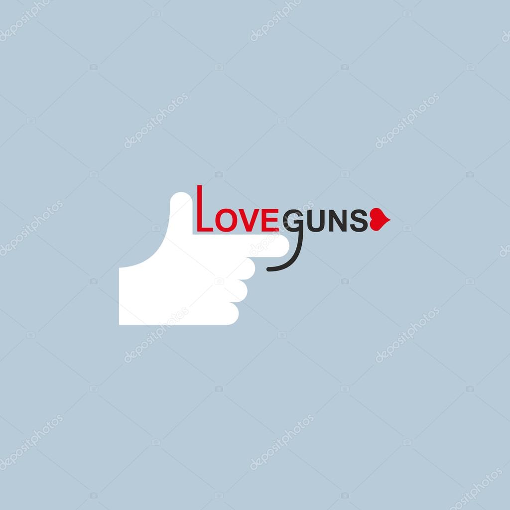 Love gun logo. hand and arms. Vector illustration
