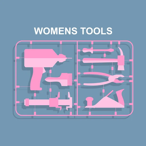 Tools Set. Plastic Model kit. Drill and hammer. Caliper and plie