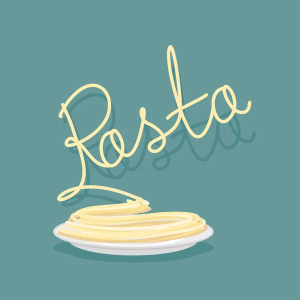 Un plato de pasta. Un plato de espaguetis. Ilustración vectorial . — Vector de stock