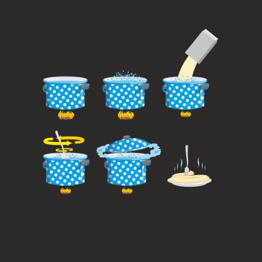 Cooking pasta icons set. Vector illustration clipart