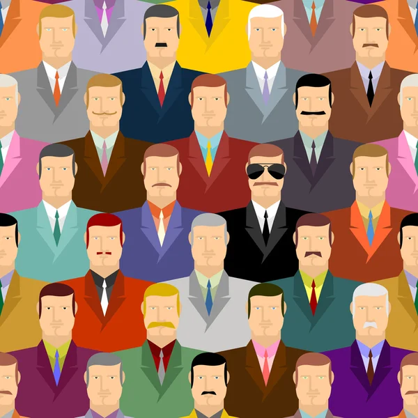 Espião e pessoas. Agente secreto em óculos entre multidões de pessoas . — Vetor de Stock
