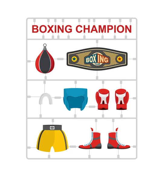 Championne de boxe Kits modèles en plastique . — Image vectorielle