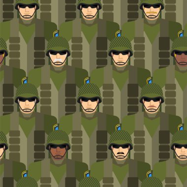 Denizciler seamless modeli. Kask ve kurşun geçirmez v askerler