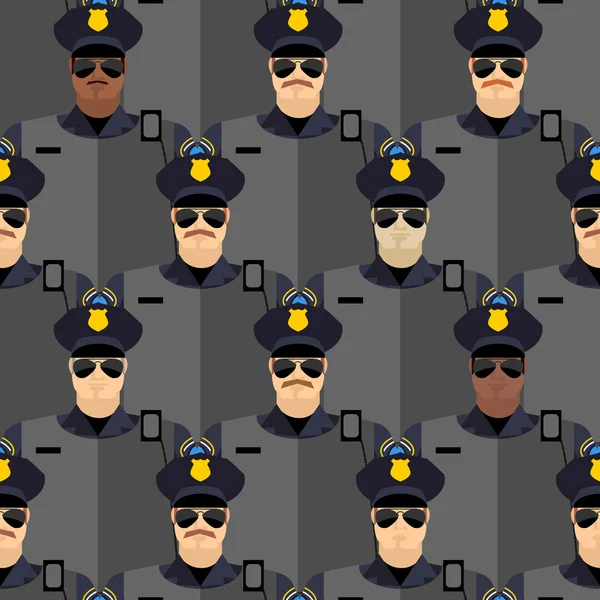 Policejní důstojníci bezešvé vzor. policie hlídat. Vektoru bac — Stockový vektor