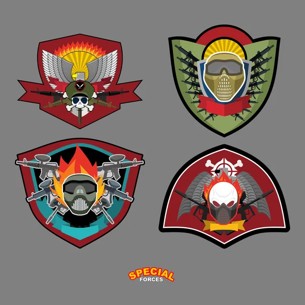 Conjunto logo Army. Ilustración vectorial. Brazos y alas — Vector de stock