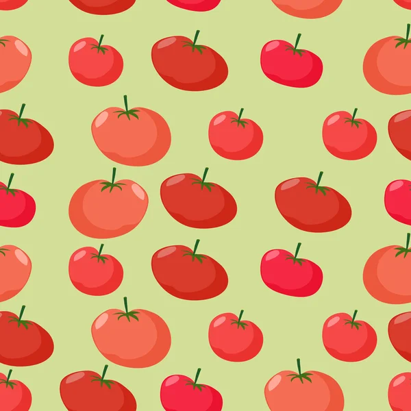 赤いトマトの背景。野菜のシームレスなパターン ベクトル — ストックベクタ