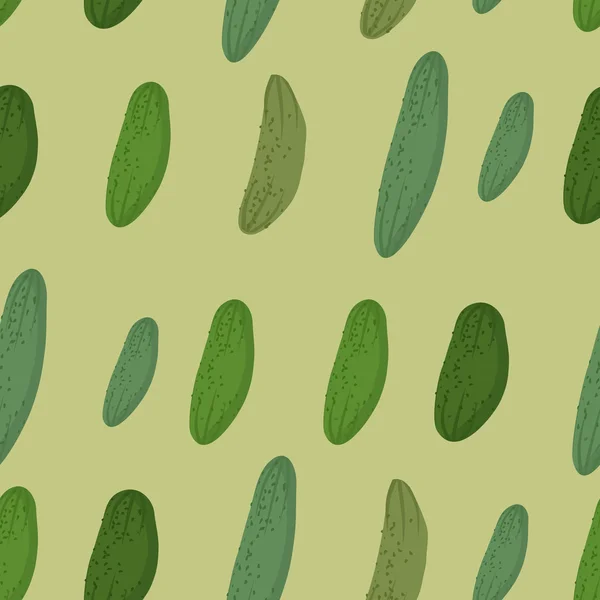 Sfondo di cetriolo verde. Modello vettoriale senza soluzione di continuità di vegetab — Vettoriale Stock