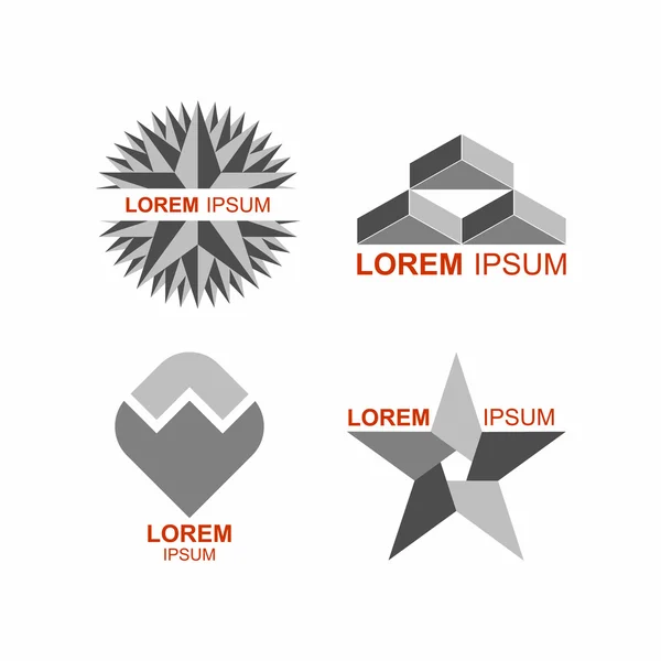 Set of logos in grey. Vector icons templates. — Stock Vector