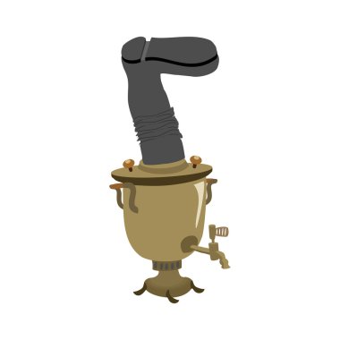 Semaver. Rus ulusal su ısıtıcısı. Çıra için önyükleme