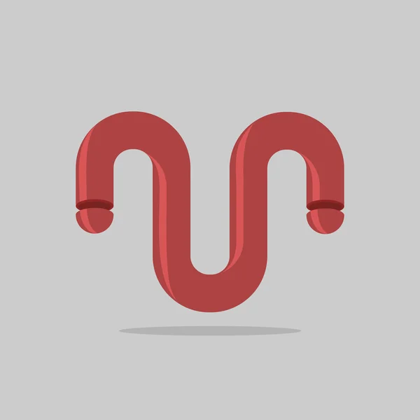 Logotipo abstracto. Maroon 3D Bent trompete. Modelo de design empresarial . —  Vetores de Stock