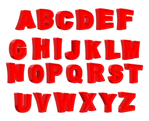 Spielzeugbrief. rotes Alphabet. Karikatur Kinder abc. Vektorillustration — Stockvektor