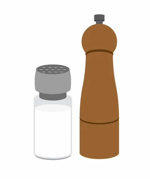 Salt and pepper shakers. Num fundo branco. Vector ilustrat — Vetor de Stock