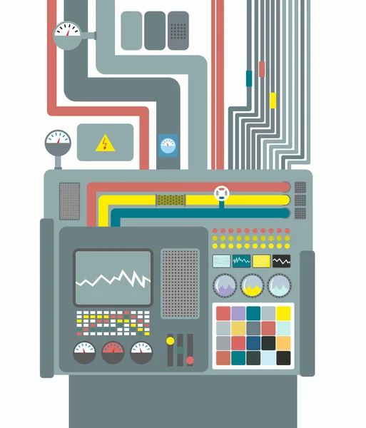 Production system. Control Panel with buttons and sensors. Butto — Stok Vektör