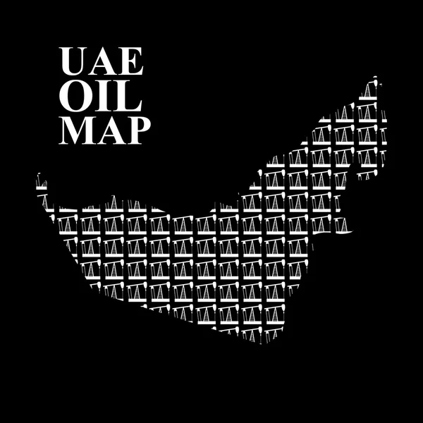 Birleşik Arap Emirlikleri petrol harita. Birleşik Arap Emirlikleri petrol kuku, siluet haritalar — Stok Vektör