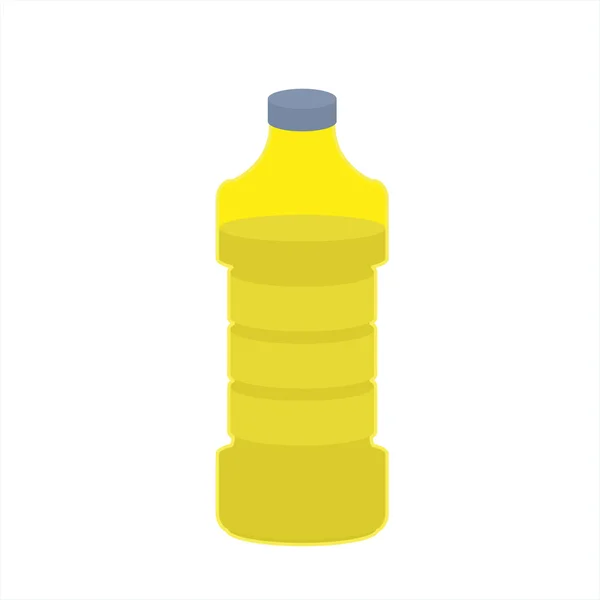 Botella de aceite de girasol sobre fondo blanco. comida aceite de cocina. V. — Vector de stock