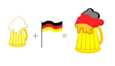 Beer and German flag. Mathematical formula: beer mug plus flag o