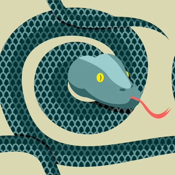Snake seamless pattern. Longest reptile Python. Vector ornament — Stock Vector