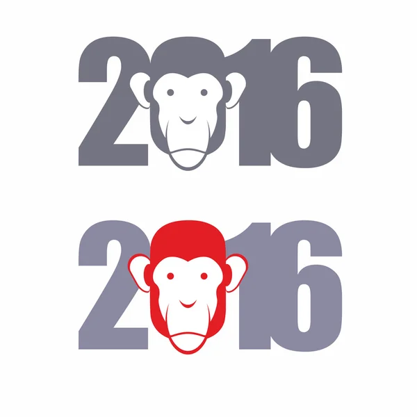 New year 2016. Year of  fire monkey. Vector illustration — ストックベクタ