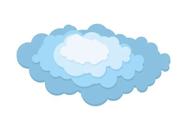 Capa nubosa. Nube azul 3D sobre fondo blanco. Vector illustr — Archivo Imágenes Vectoriales