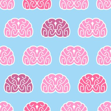 Brains seamless pattern. Background of organs of human head. Ana