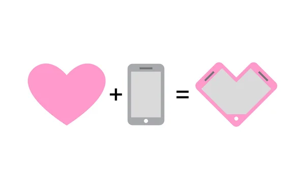 Love and phone. Fantastic concept phone design for lovers and ro — 스톡 벡터