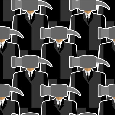 Office worker hammer seamless pattern. People-tools. Good workin