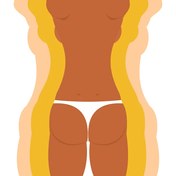 Mujer de figura delgada. Perder peso. Ilustración vectorial de una niña . — Vector de stock