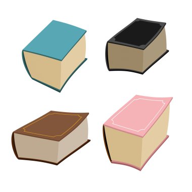 Set kitap. Eski büyük kitaplar. Vektör çizim