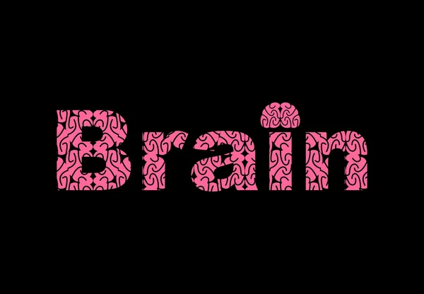 Gehirn. Text der Textur Gehirne. Vektorillustration — Stockvektor