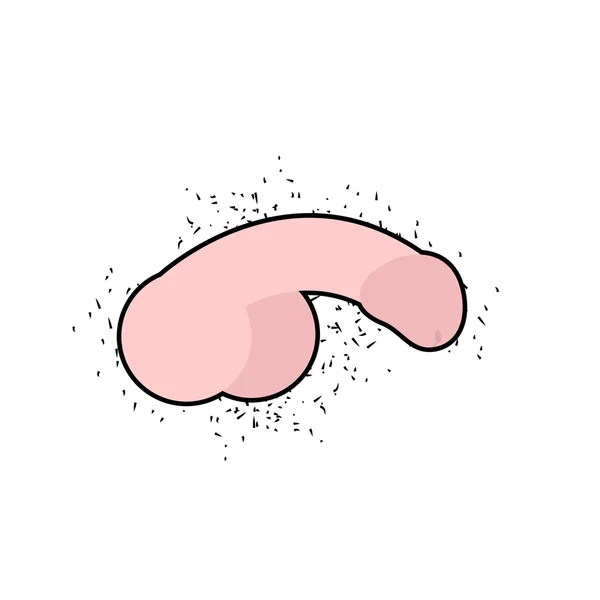 Logo del pene. Ilustración vectorial. Órgano masculino. Parte del cuerpo — Vector de stock