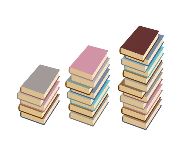 Set  pile of books on a white background. Vector illustration — Stockový vektor