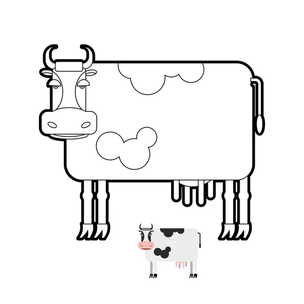 Livro de colorir vacas. Ilustração vetorial de animais de criação . — Vetor de Stock