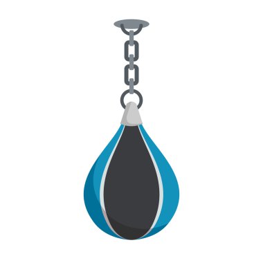 Boxing punching bag on a white background. Attribute for boxing 