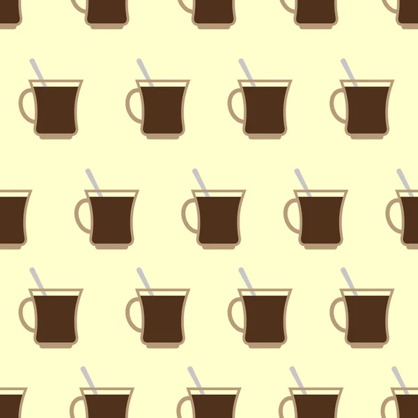 Tazas de café, patrón de taza sin costuras. Fondo vector café . — Archivo Imágenes Vectoriales