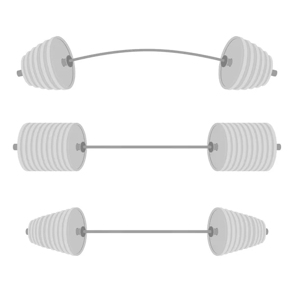 Barbell atlético. Conjunto esporte projétil levantamento de peso em weightl —  Vetores de Stock