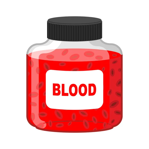 Blood Bank. Bottle of Red liquid-lymph. Vector illustration. Gif — Stock Vector