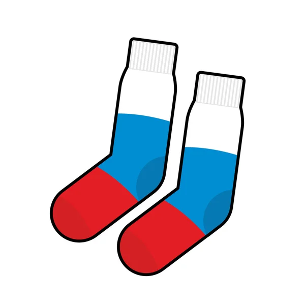Socks Patriot of Russia. Clothing accessory Russian flag. Vector — Stock Vector