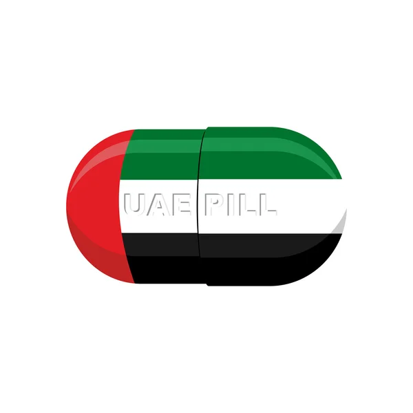 UAE patriotic pill. United Arab Emirates Capsule flag. Vector il — Stock Vector