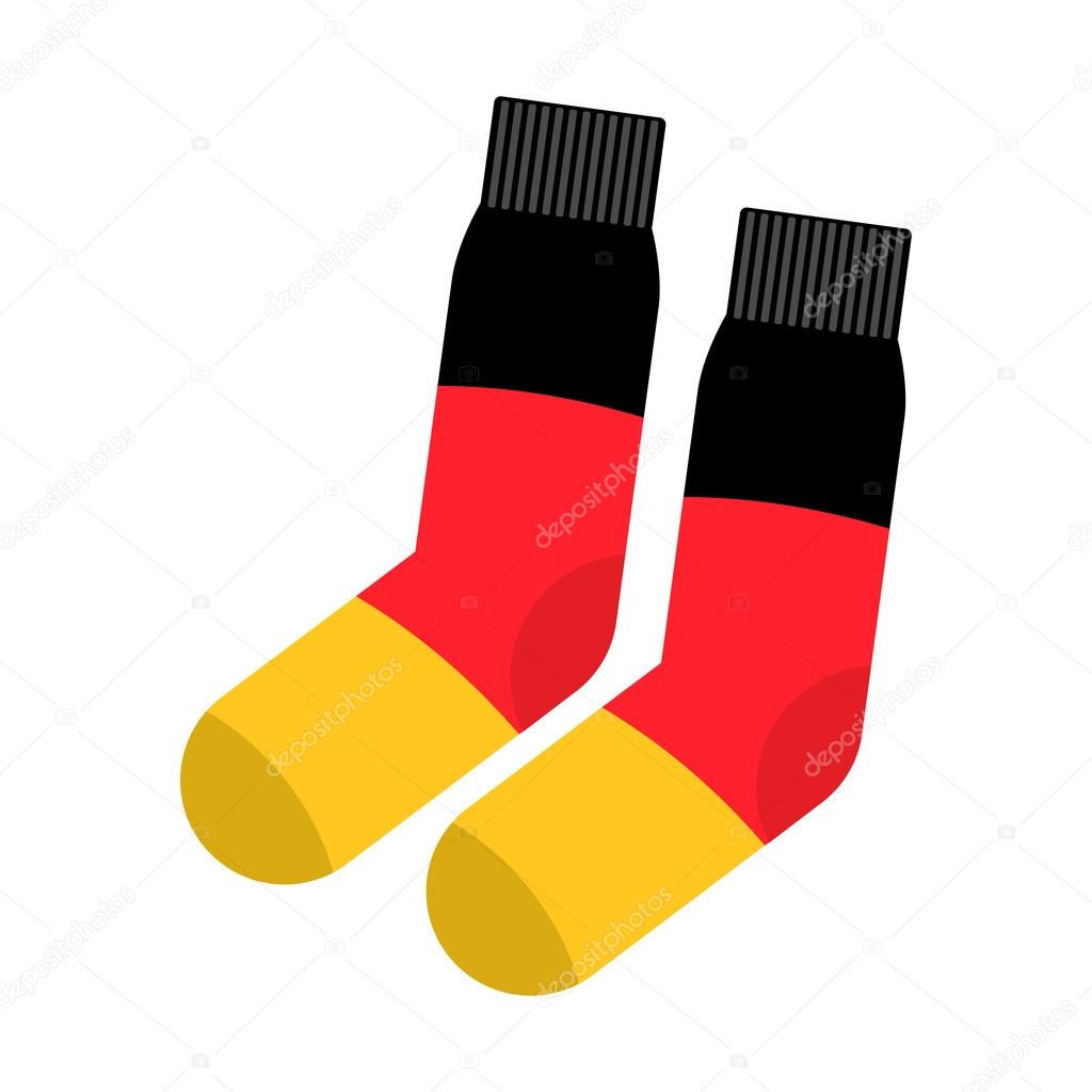 Patriot socks Germany. Clothing accessory German flag. Vector il