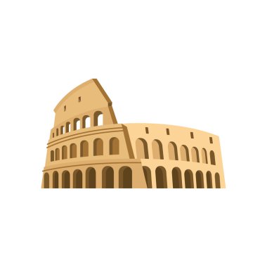 Colosseum in Rome on a white background. Italy Landmark architec