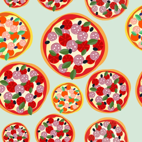 Pizza Italy seamless pattern. Vector background food — Stockvector