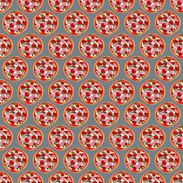 Modèle sans couture American Pizza. Alimentation de fond vectorielle — Image vectorielle