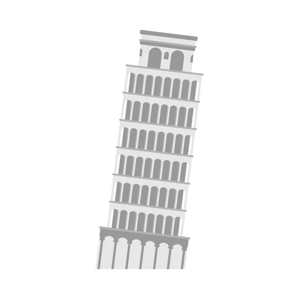 Torre inclinada de Pisa sobre un fondo blanco. Italia Arco histórico — Archivo Imágenes Vectoriales