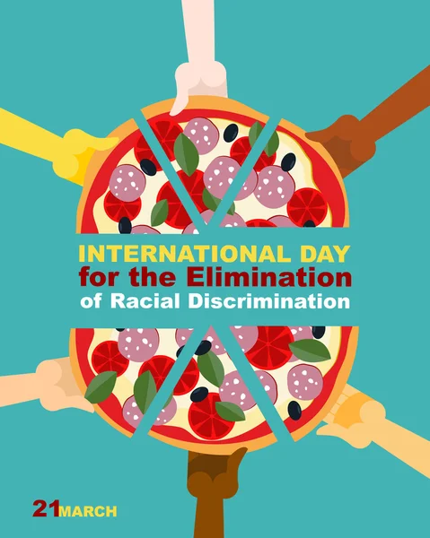 Międzynarodowy Dzień Eliminacji Dyskryminacji Rasowej. — Wektor stockowy